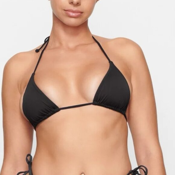 SKIMS Large Triangle Bikini Top L Black - Picture 1 of 5